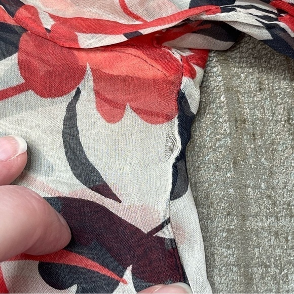 Milly of New York Sheer Silk Floral Blouse size 10 - Picture 10 of 16